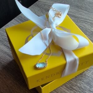 Kendra Scott Gold Necklace with Blue Pendant